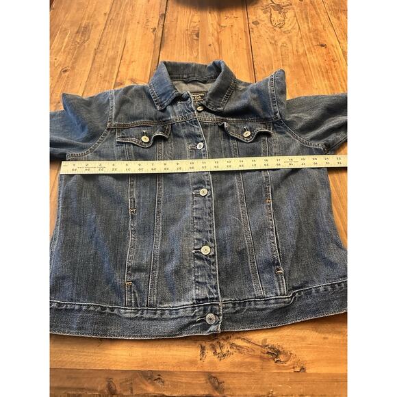 Abercrombie & Fitch Denim Jean Blue Jacket Size XL Y2K 90s Button Closure - Picture 7 of 16